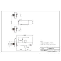 3191-10 torneira de latão monocomando misturador de banheira de parede para água quente / fria