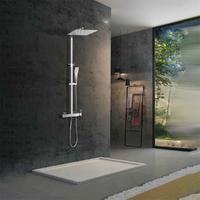YS34151 Coluna de duche, coluna de duche de efeito chuva com torneira de prateleira, regulável em altura;