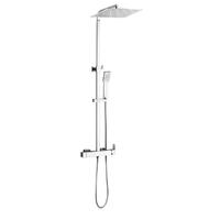 YS34185 Coluna de duche quadrada, coluna de duche de efeito chuva com torneira de duche, regulável em altura;