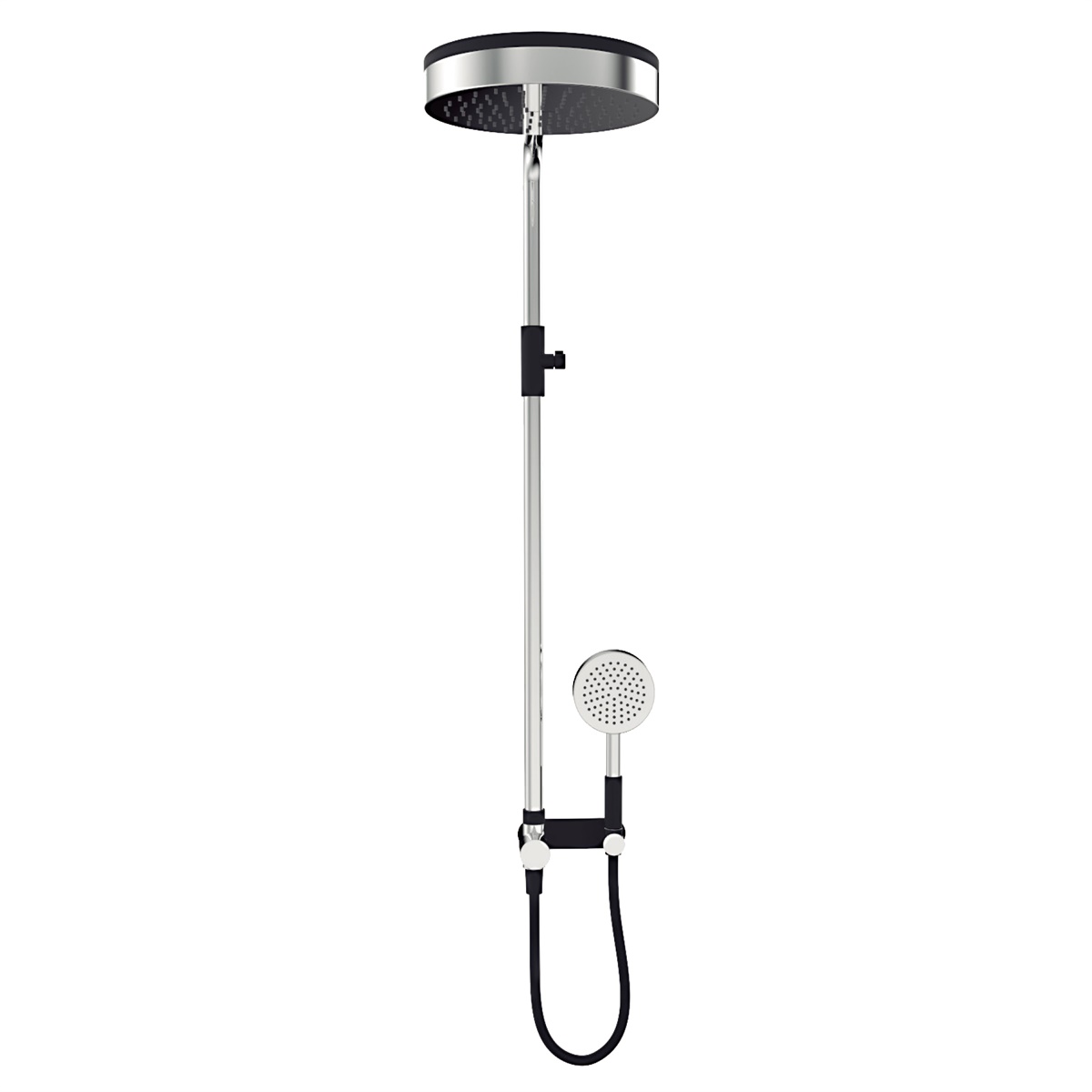 YS34207C Coluna de duche de luxo, coluna de duche de efeito chuva com desviador, regulável em altura;