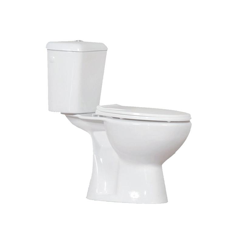 YS22221S Sanita de cerâmica de 2 peças com design retro, sanita de lavagem P-trap de acoplamento fechado;