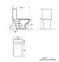 YS22291P Vaso sanitário de cerâmica sem aro de 2 peças, vaso sanitário P-trap;