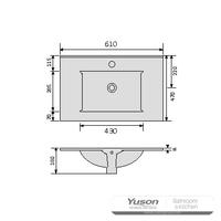 YS27293-60 Bacia de gabinete de cerâmica, pia, pia de lavatório;
