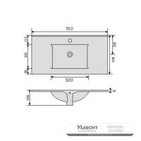 YS27293-90 Bacia de gabinete de cerâmica, pia, pia de lavatório;