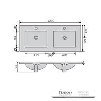 YS27298-120D Bacia de gabinete de cerâmica, pia, pia de lavatório;