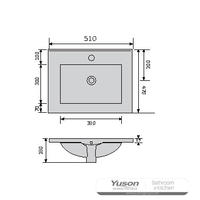 YS27298-50 Bacia de gabinete de cerâmica, pia, pia de lavatório;