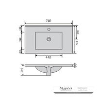 YS27299-75 Bacia de gabinete de cerâmica, pia, pia de lavatório;