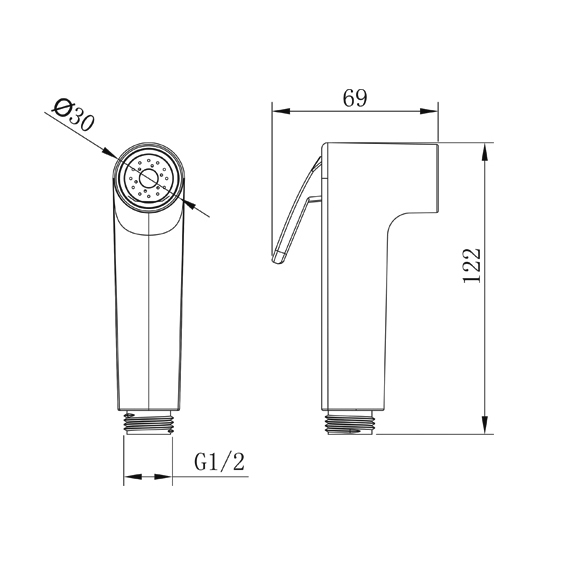 Shataff YS36075 ABS, pulverizador de bidê, pulverizador de enxágue