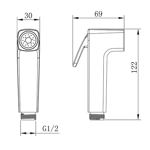 YS36076 ABS shataff, pulverizador de bidê, pulverizador de enxágue