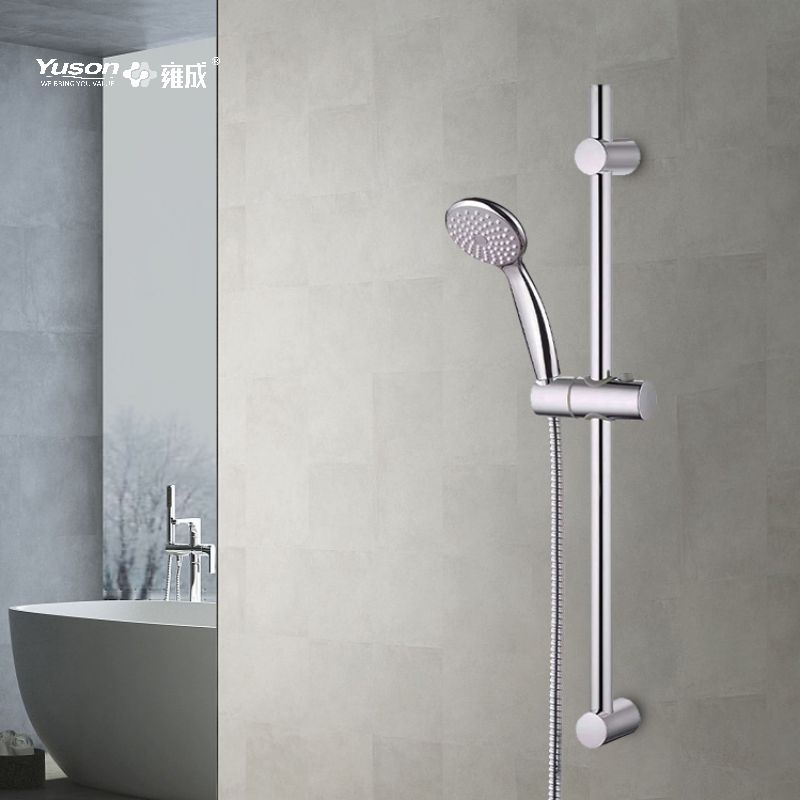 YS33277 ø19mm Conjunto de chuveiro deslizante Barra deslizante SS, chuveiro de mão de 1 função Mangueira de chuveiro de aço inoxidável de 1,5 m