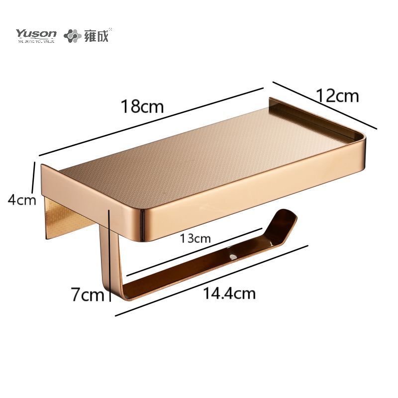 12686B Acessórios de banheiro elegantes, suporte de papel higiênico, suporte de rolo de papel higiênico de zinco/latão/SUS, montado na parede (Série 12600)