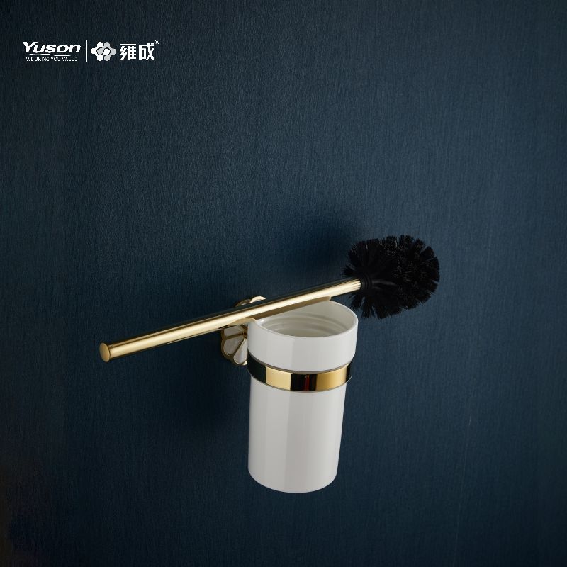 21090 Acessórios de banheiro elegantes, escova de vaso sanitário com copo de vidro fosco/temperado, escova de vaso sanitário de zinco/latão/SUS, montada na parede (Série 21000)