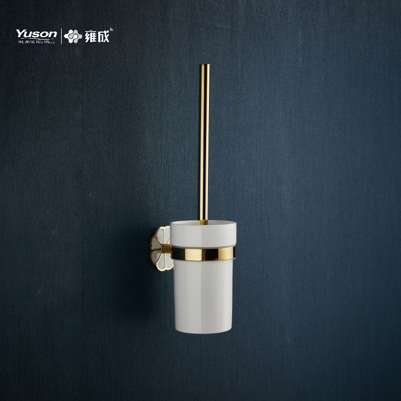 21090 Acessórios de banheiro elegantes, escova de vaso sanitário com copo de vidro fosco/temperado, escova de vaso sanitário de zinco/latão/SUS, montada na parede (Série 21000)