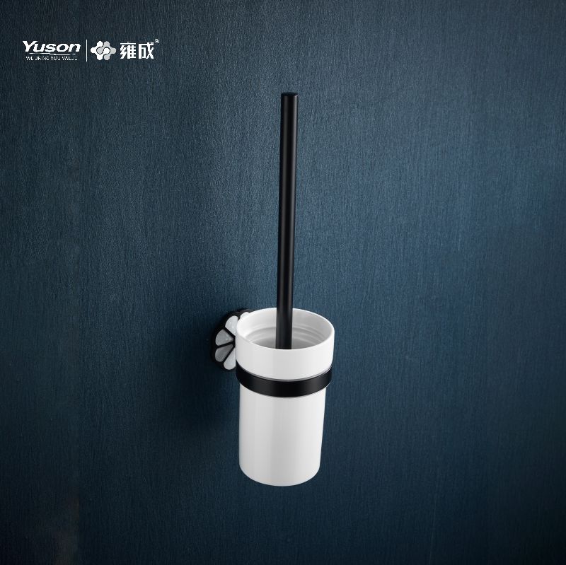 21090 Acessórios de banheiro elegantes, escova de vaso sanitário com copo de vidro fosco/temperado, escova de vaso sanitário de zinco/latão/SUS, montada na parede (Série 21000)