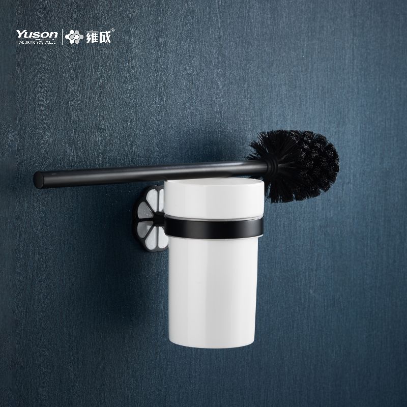 21090 Acessórios de banheiro elegantes, escova de vaso sanitário com copo de vidro fosco/temperado, escova de vaso sanitário de zinco/latão/SUS, montada na parede (Série 21000)