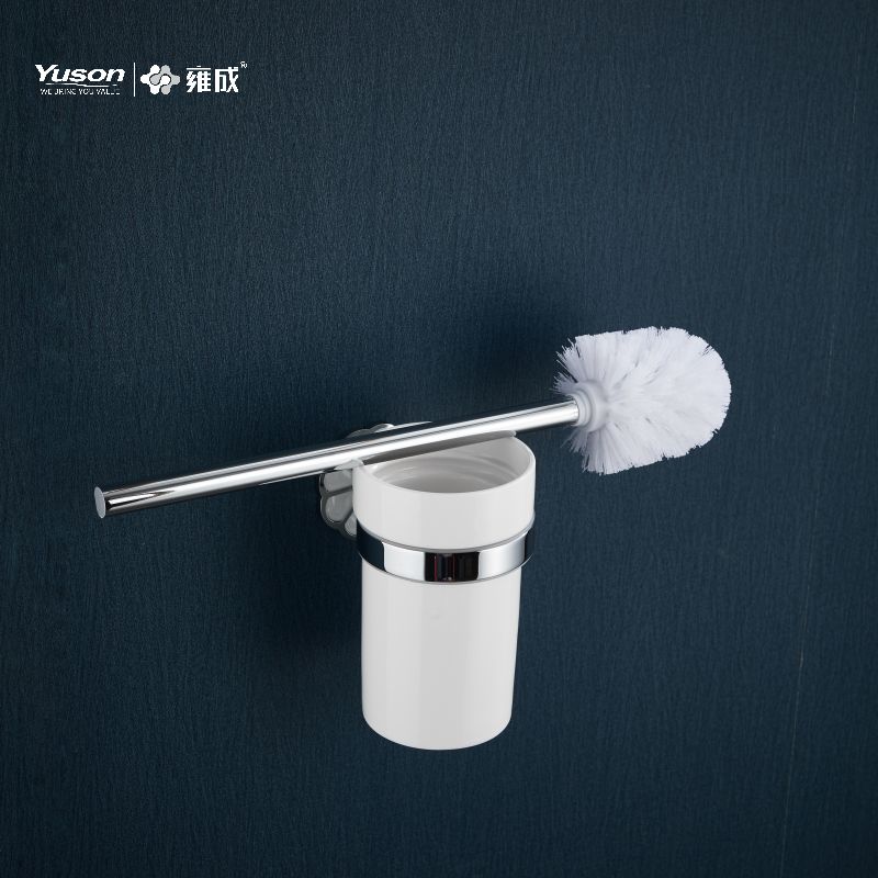21090 Acessórios de banheiro elegantes, escova de vaso sanitário com copo de vidro fosco/temperado, escova de vaso sanitário de zinco/latão/SUS, montada na parede (Série 21000)